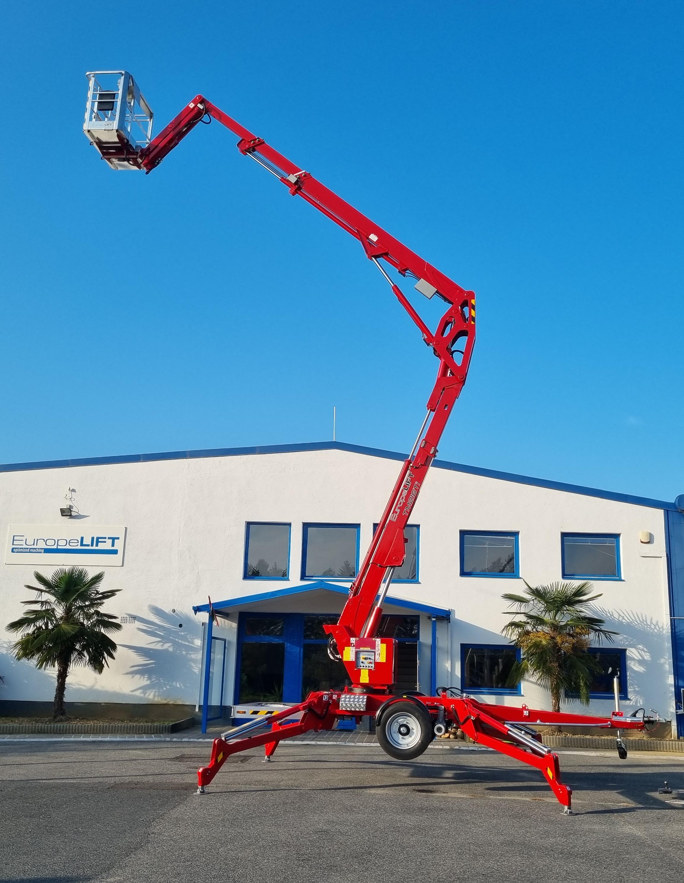  Europelift presents the all-new TM21GTi articulated double telescopic trailer mounted lift